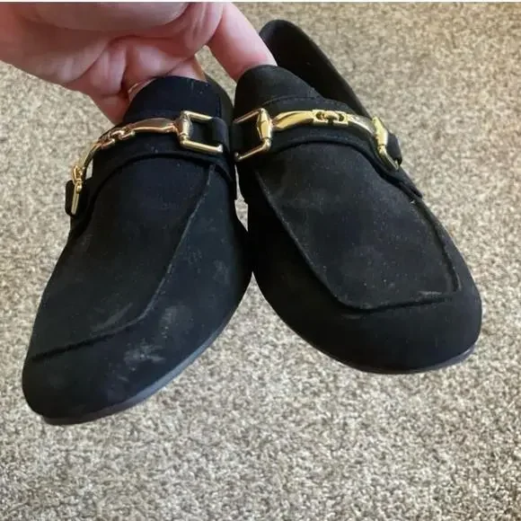 Women's Christian Siriano Black Suede Loafers Size 7.5 - Picture 4 of 7